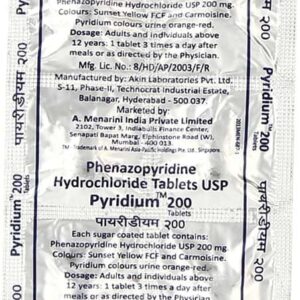 Pyridium 200mg Tablets | 100-Count | PHENAZOPYRIDINE