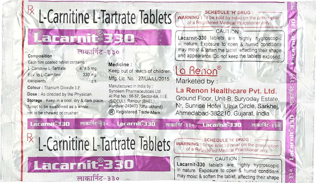 Lacarnit 330mg Tablets