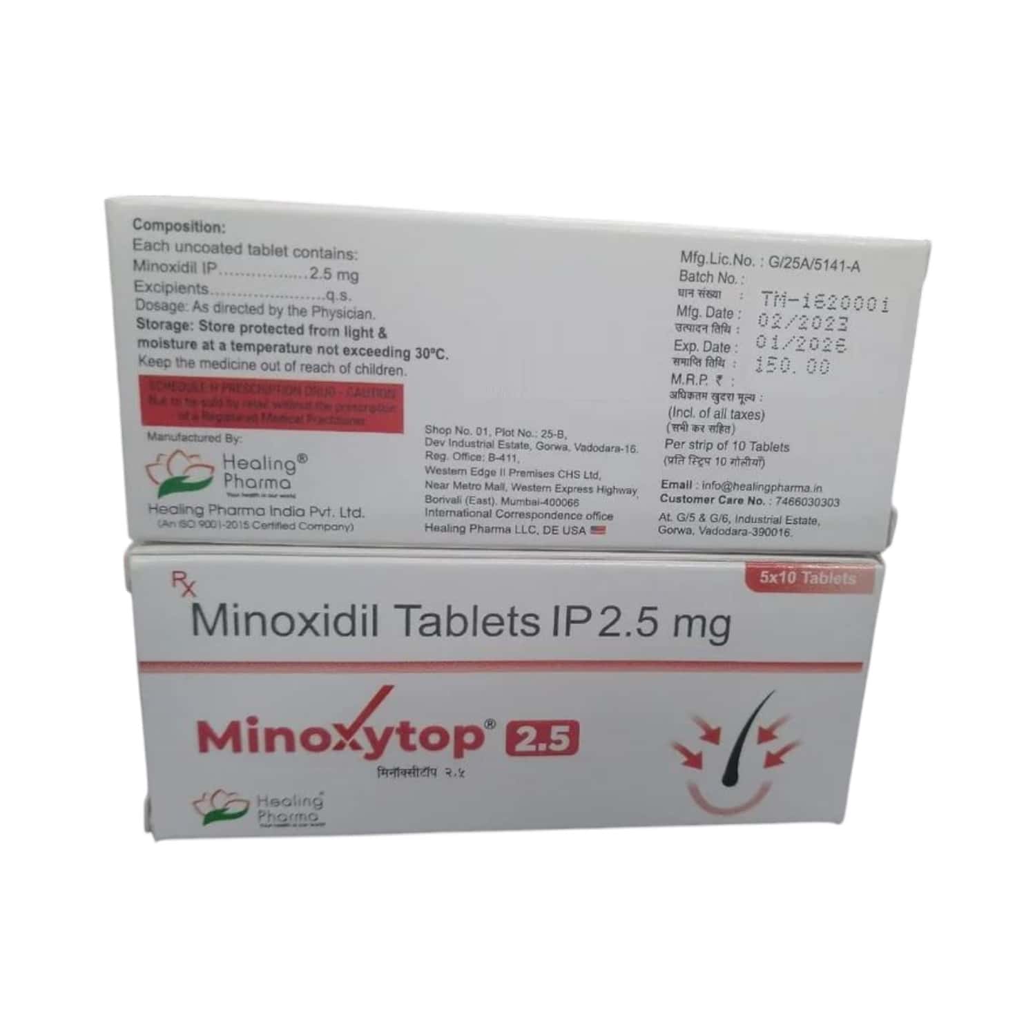 Minoxytop 2.5mg Tablets